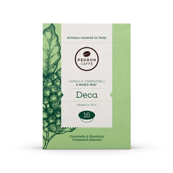 Pedron DECAFFEINATED 70% Arabica  - 16  броя капсули х 8 g  - A Modo Mio